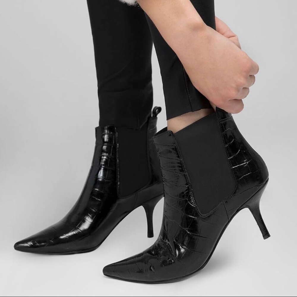 Anine Bing Stevie Croc Boots - Size 7